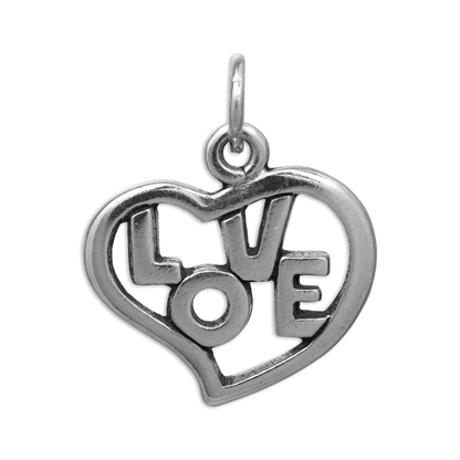 Sterling Silver Open Love Heart Charm