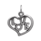 Sterling Silver Open Love Heart Charm