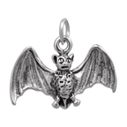 Sterling Silver 3D Flying Bat Charm