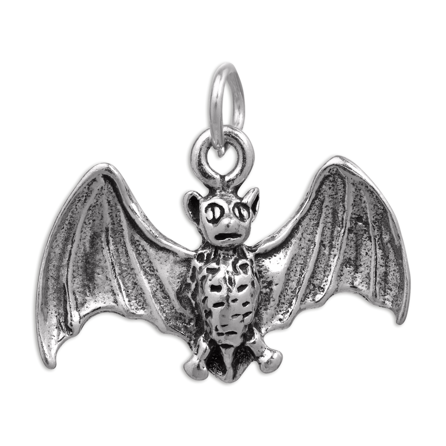 Sterling Silver 3D Flying Bat Charm