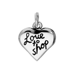 Sterling Silver Love To Shop Heart Charm