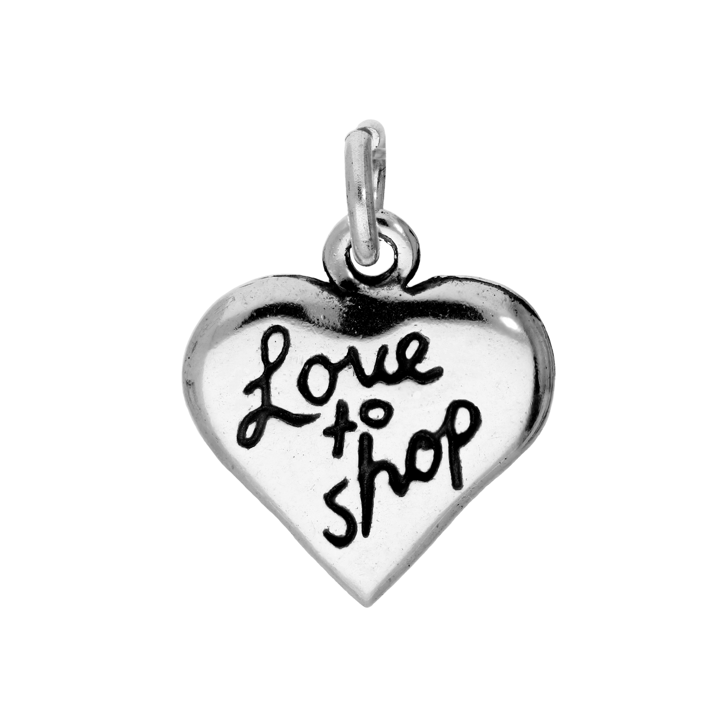Sterling Silver Love To Shop Heart Charm