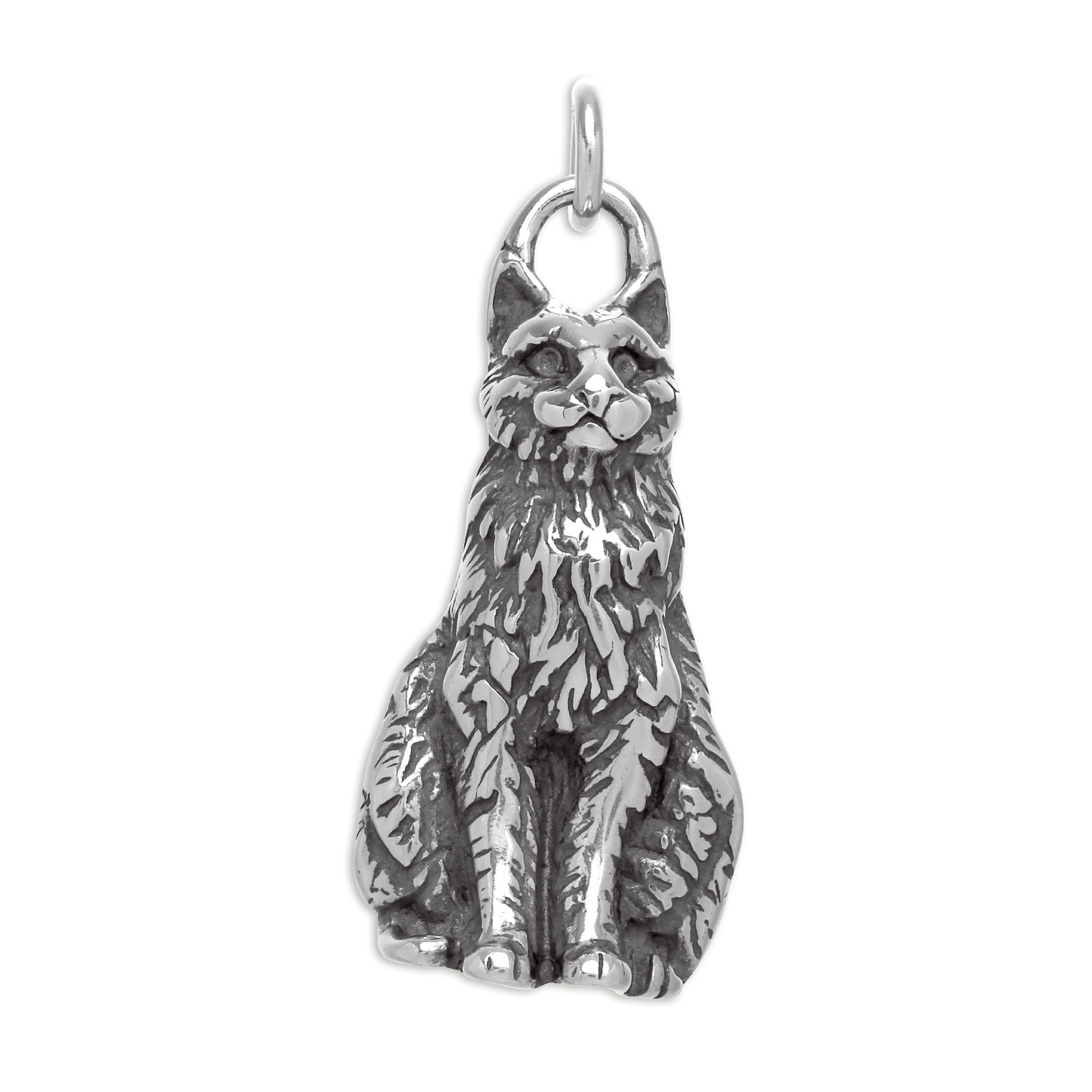 Sterling Silver Sitting Cat Charm