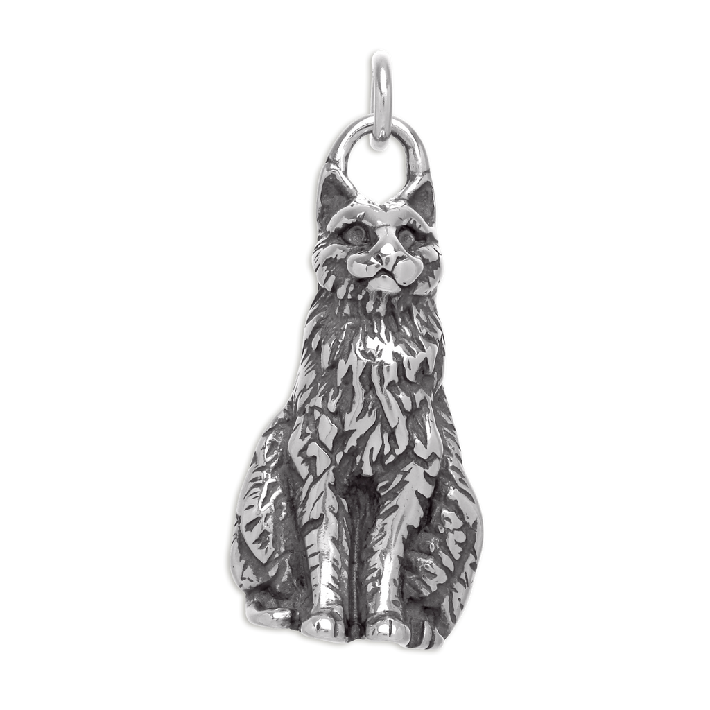 Sterling Silver Sitting Cat Charm