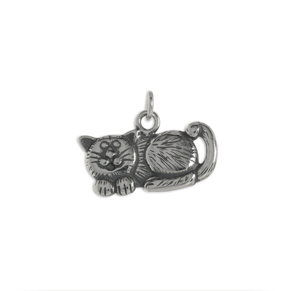 Sterling Silver Fat Cat Charm
