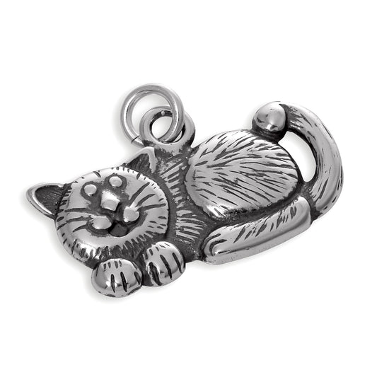 Sterling Silver Fat Cat Charm