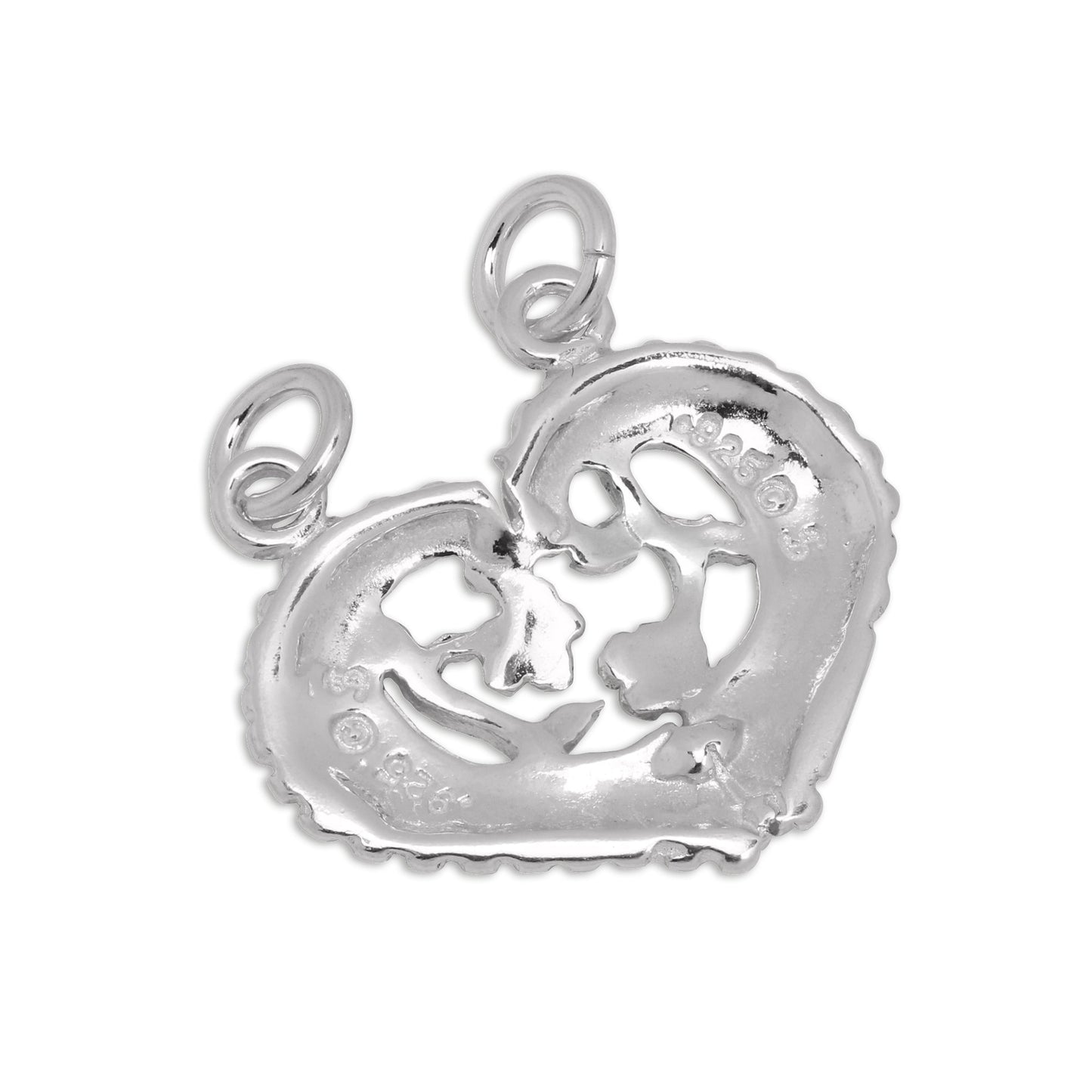 Sterling Silver Mother & Daughter Heart Charms