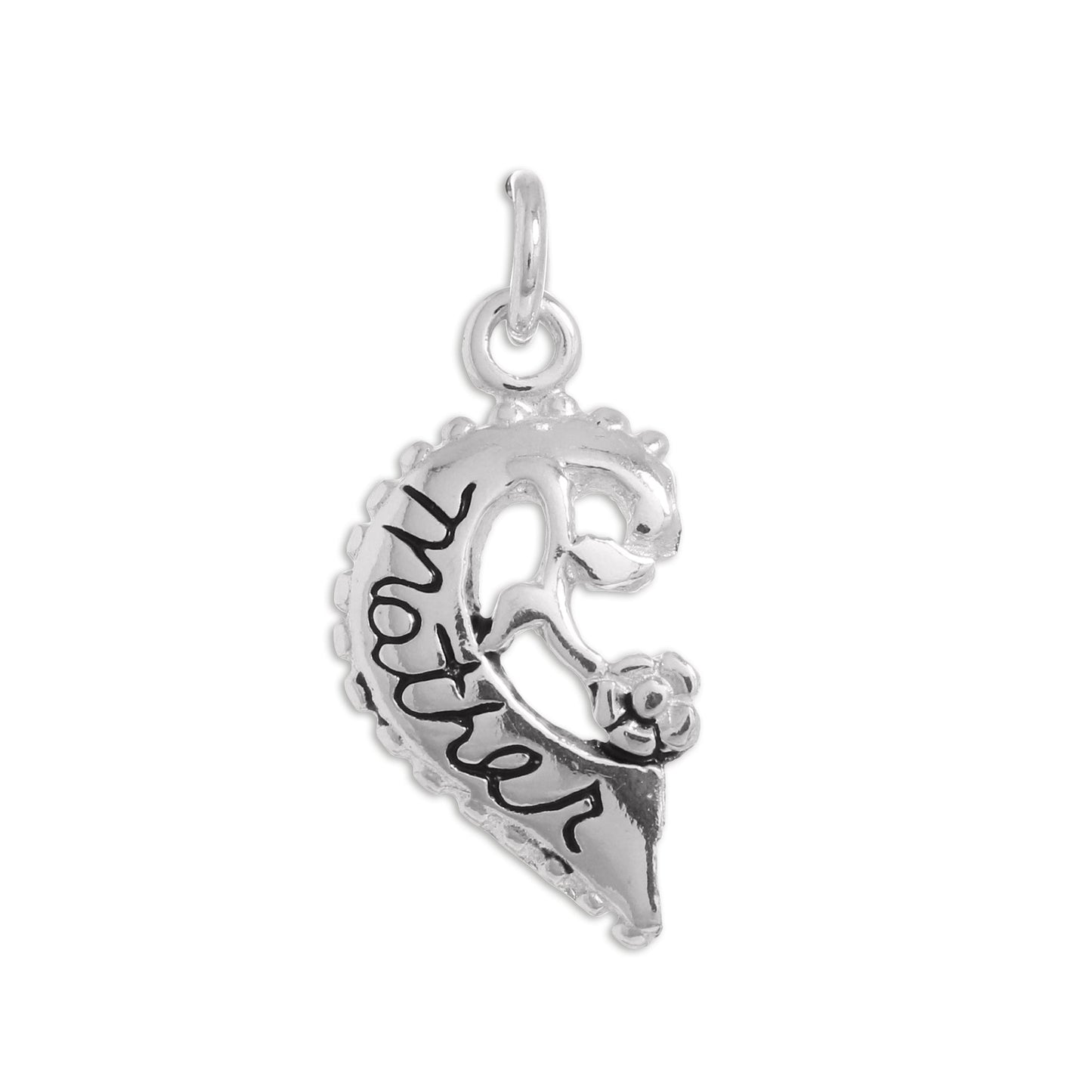 Sterling Silver Mother & Daughter Heart Charms