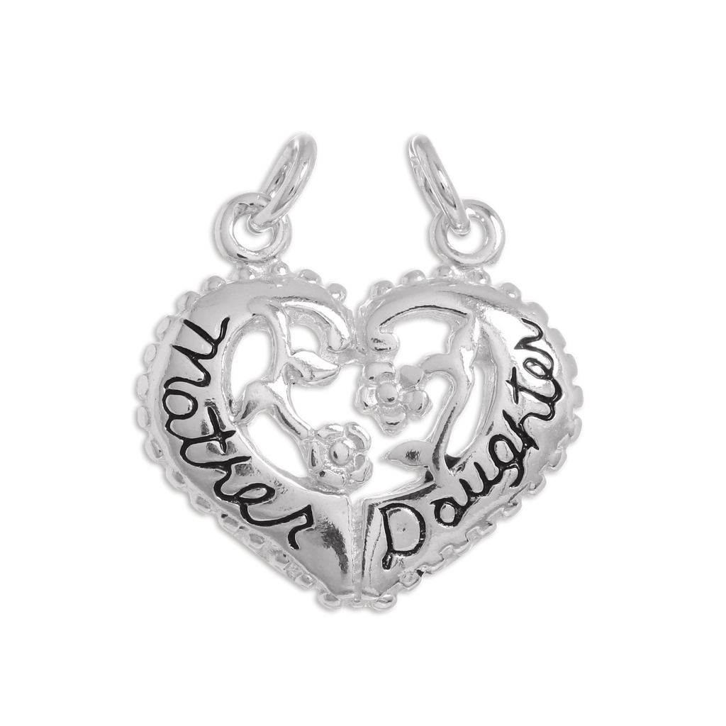 Sterling Silver Mother & Daughter Heart Charms
