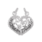 Sterling Silver Mother & Daughter Heart Charms