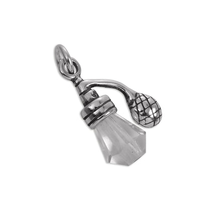 Sterling Silver & Clear CZ Crystal Perfume Bottle Charm