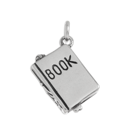 Sterling Silver Book Charm