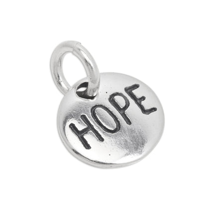 Sterling Silver Round Hope Charm