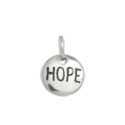 Sterling Silver Round Hope Charm
