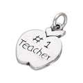 Sterling Silver Number 1 Teacher Apple Charm