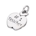 Sterling Silver Number 1 Teacher Apple Charm