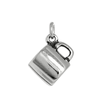Sterling Silver 3D Coffee Mug Charm