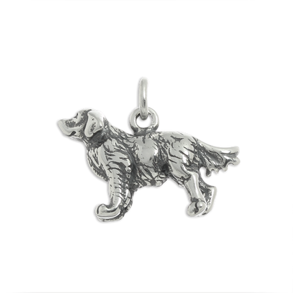 Sterling Silver Golden Retriever Dog Charm