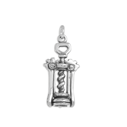 Sterling Silver Corkscrew Charm