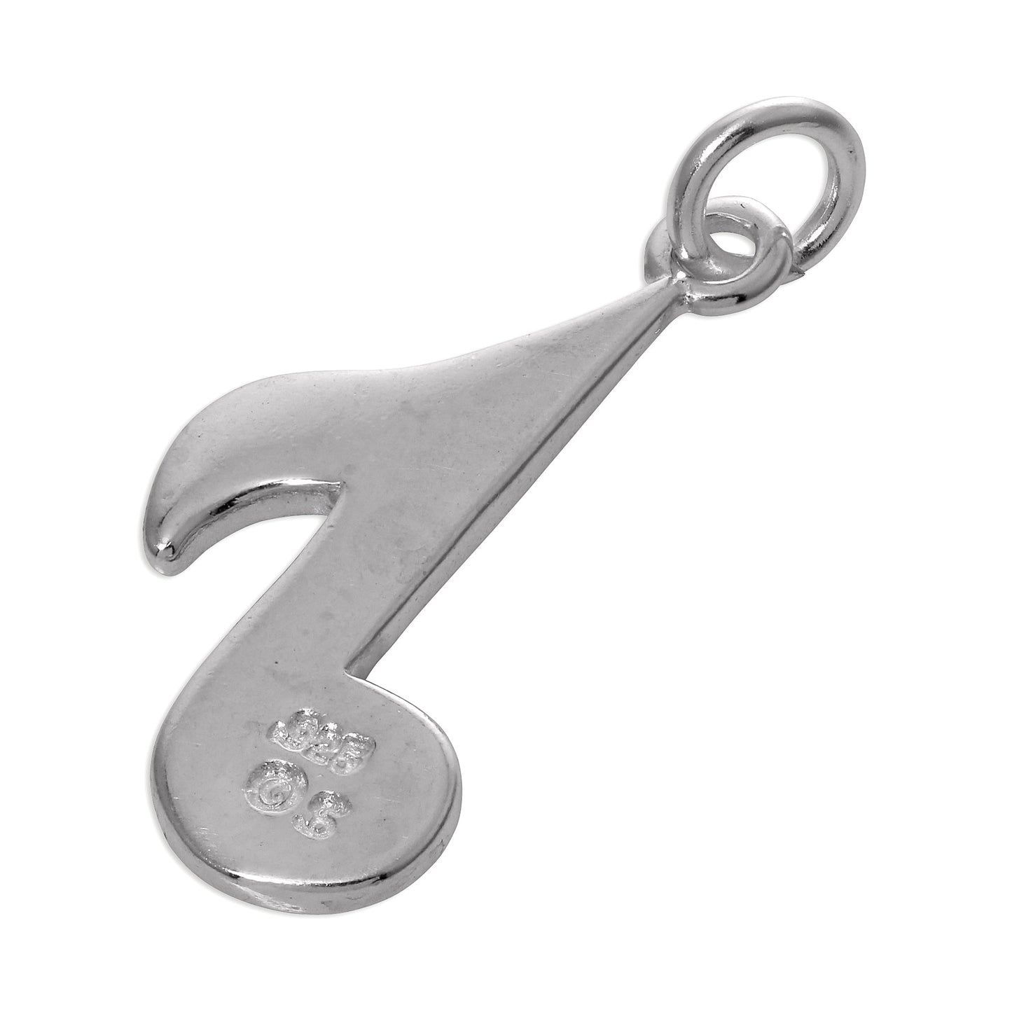 Sterling Silver & Black Enamel Music Note Charm
