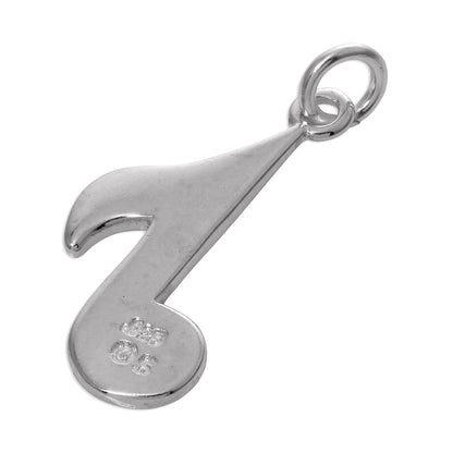 Sterling Silver & Black Enamel Music Note Charm