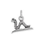 Sterling Silver Bookworm Charm