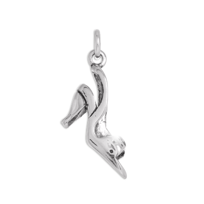 Sterling Silver Sling Back High Heeled Shoe Charm