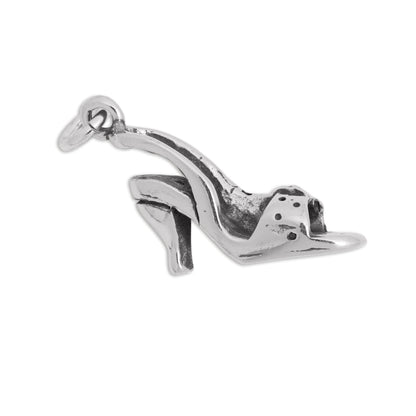 Sterling Silver Sling Back High Heeled Shoe Charm