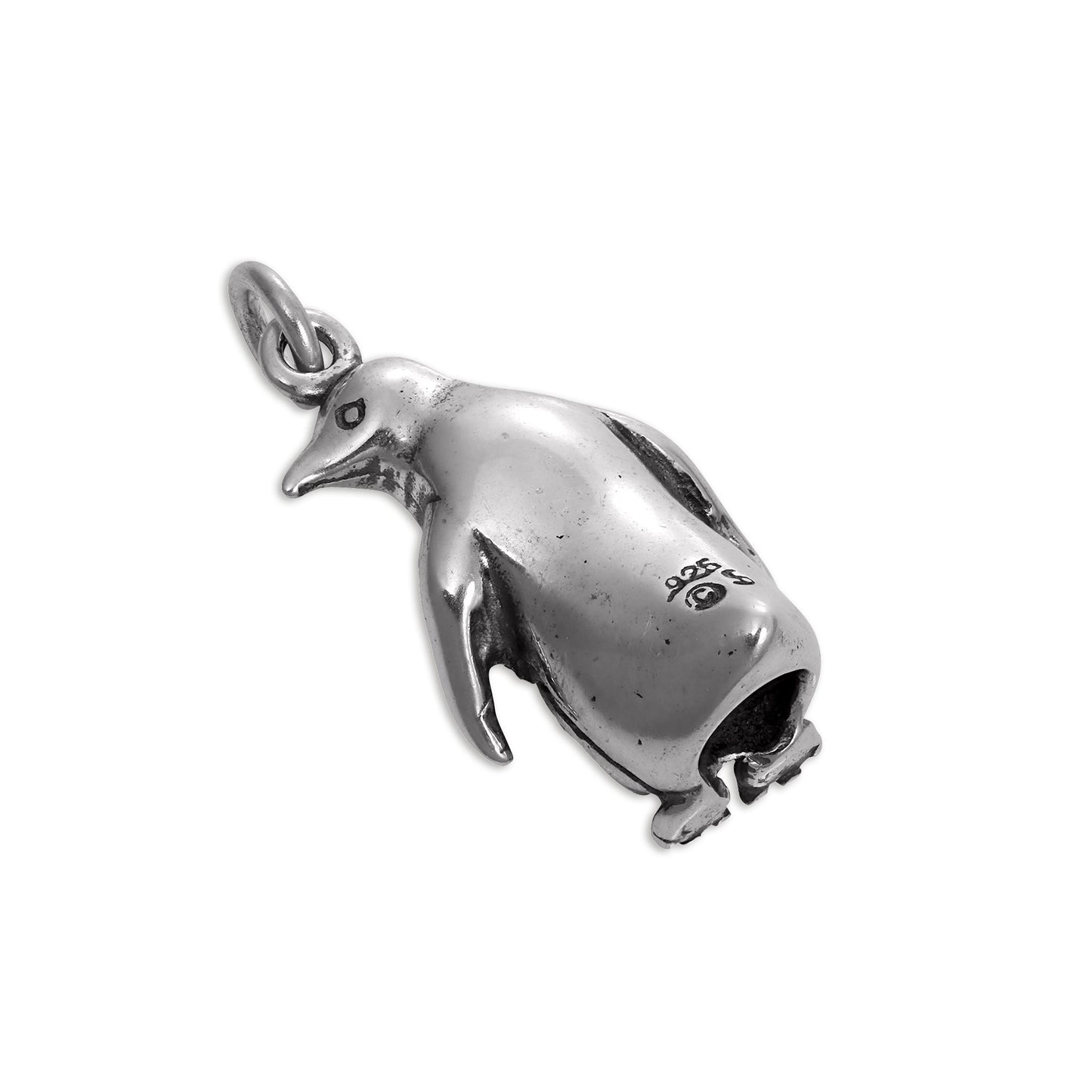 Sterling Silver Hollow Penguin Charm