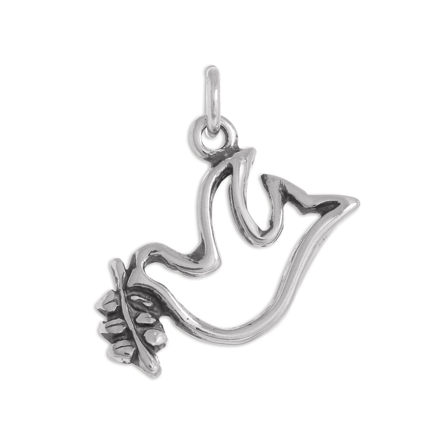 Sterling Silver Dove & Olive Branch Charm