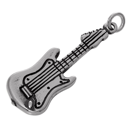 Sterling Silver Electric Guitar Charm