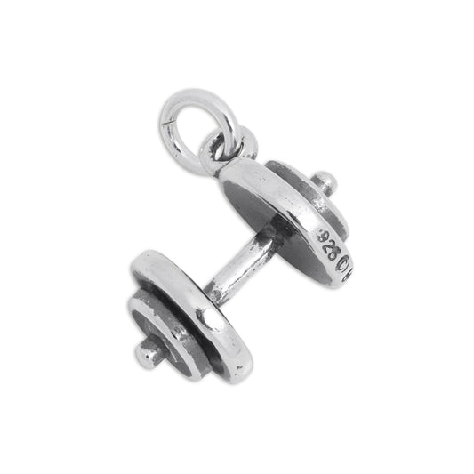 Sterling Silver Dumbbell Weights Charm
