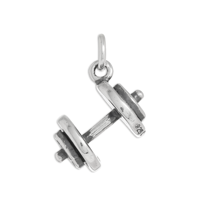 Sterling Silver Dumbbell Weights Charm