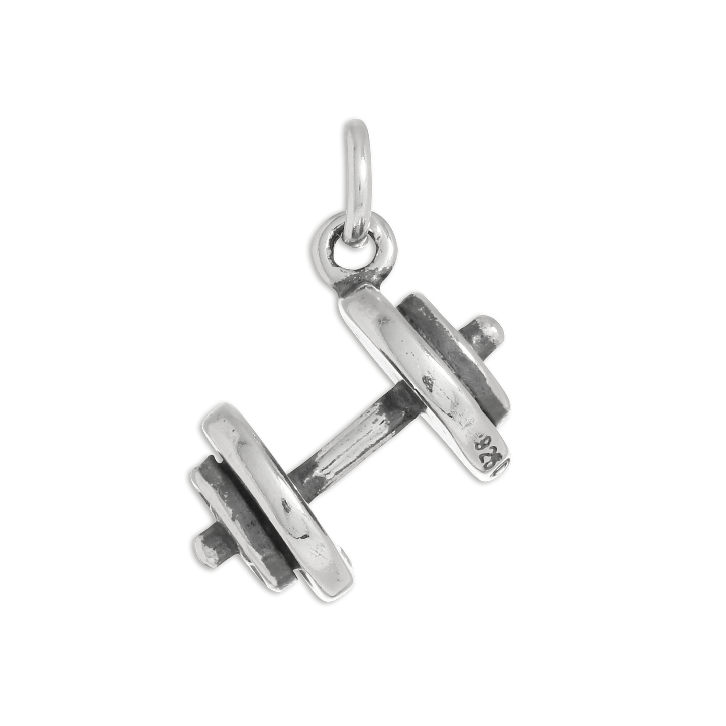 Sterling Silver Dumbbell Weights Charm