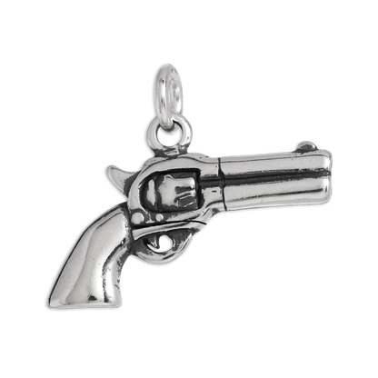 Sterling Silver Revolver Gun Charm