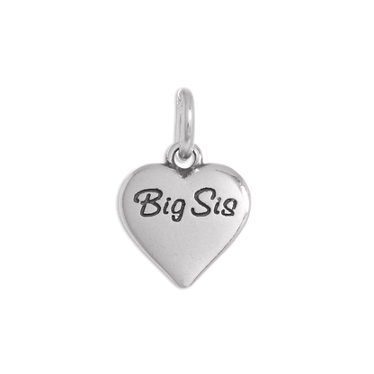 Sterling Silver Big Sister Heart Charm
