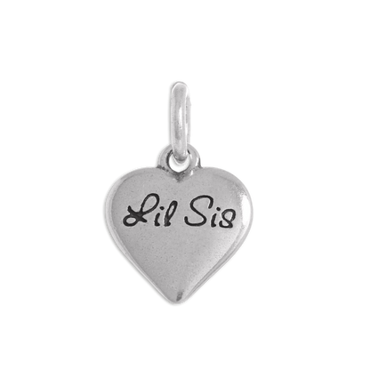 Sterling Silver Lil Sister Heart Charm