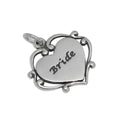 Sterling Silver Bride Heart Charm