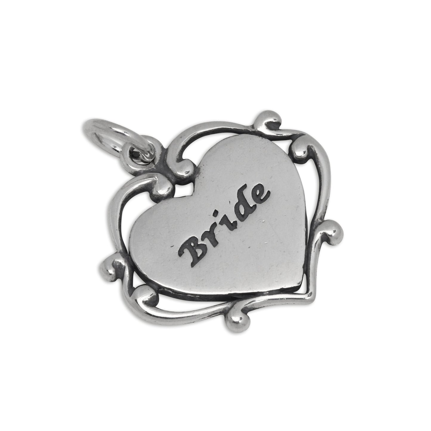 Sterling Silver Bride Heart Charm