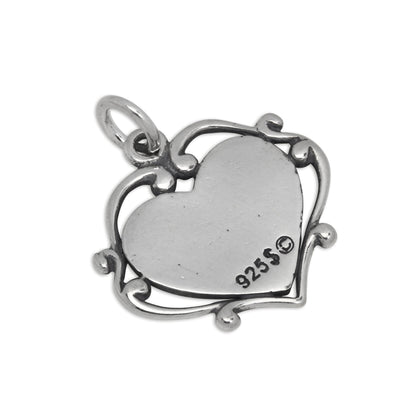 Sterling Silver Bride Heart Charm