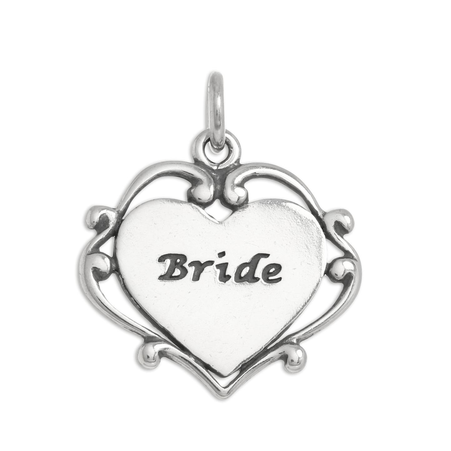 Sterling Silver Bride Heart Charm
