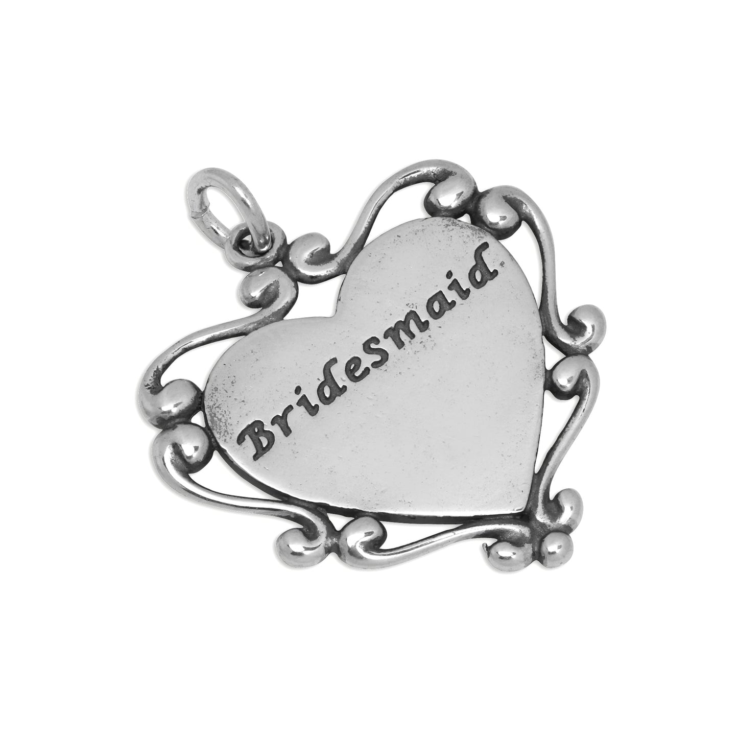 Sterling Silver Bridesmaid Heart Charm