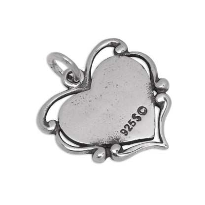 Sterling Silver Flower Girl Heart Charm