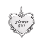Sterling Silver Flower Girl Heart Charm