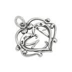 Sterling Silver Filgree Open Heart 13th Birthday Charm