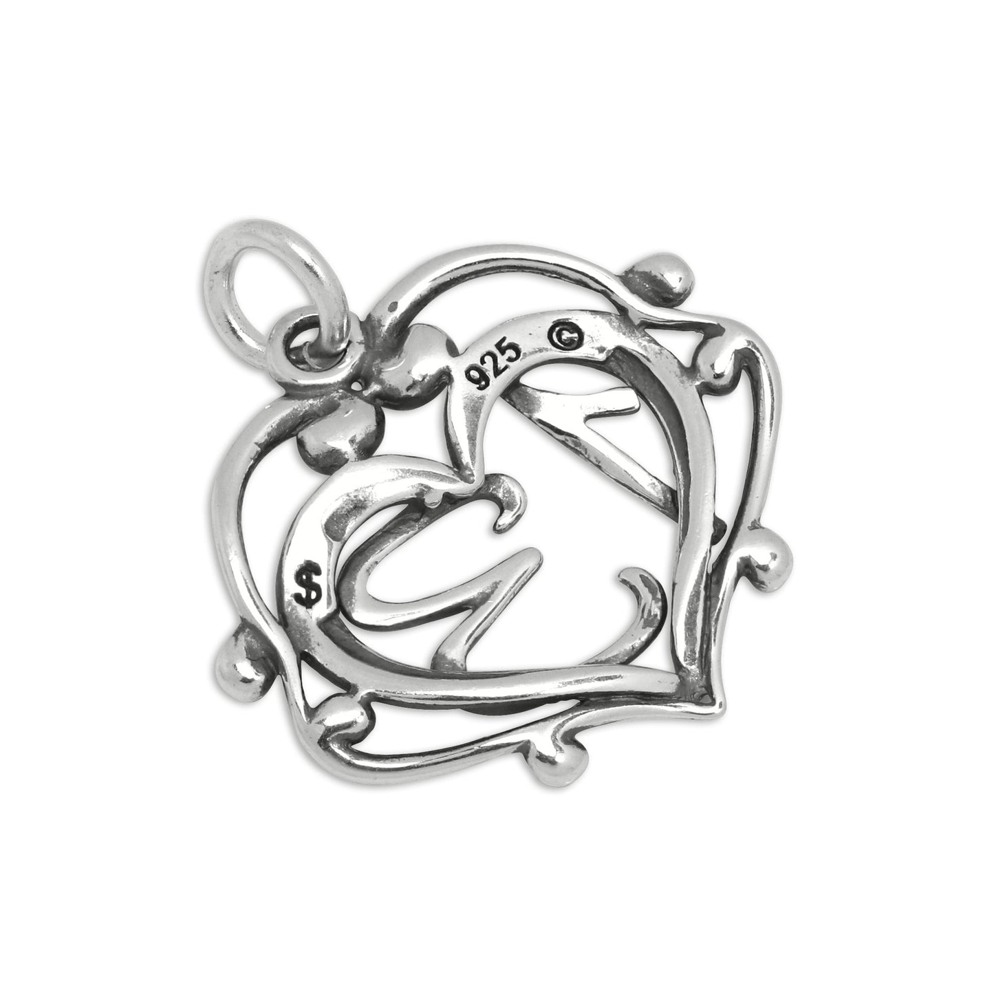 Sterling Silver Filgree Open Heart 13th Birthday Charm