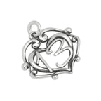 Sterling Silver Filgree Open Heart 13th Birthday Charm