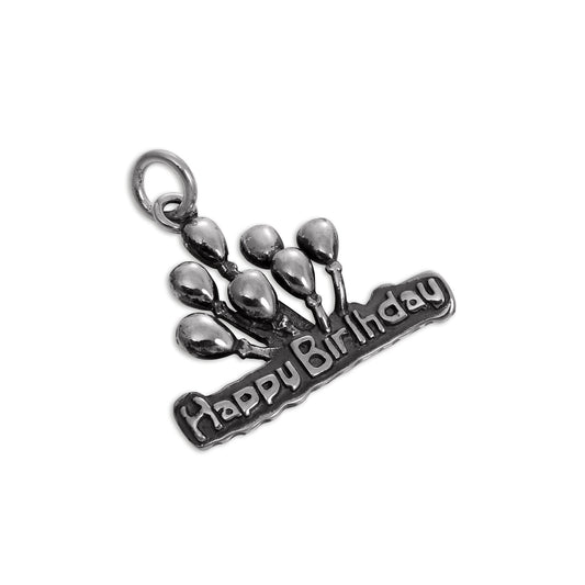 Sterling Silver Happy Birthday Balloons Charm