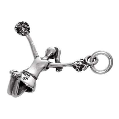 Sterling Silver Jumping Cheerleader Charm