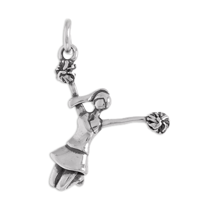 Sterling Silver Jumping Cheerleader Charm